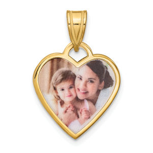 Sterling Silver/Gold-plated Small Heart Picture Jewelry Pendant